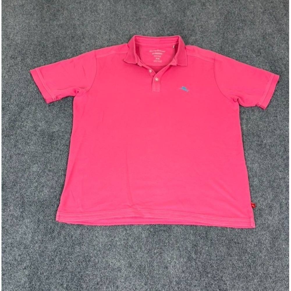 Tommy Bahama Island Zone Polo‎ Shirt Pink Supima Cotton Short Sleeve Size M